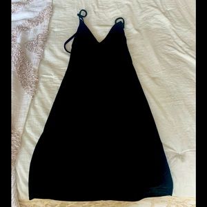 Black velvet lace up dress